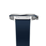 A close-up side view of the Hublot Classic Fusion Titanium Blue shows its titanium case and crown, blue sunray dial, and a dark blue ribbed strap.