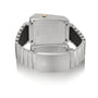 Back view of the Girard-Perregaux Casquette 2.0 Titanium & Gold, featuring a metal bracelet with clasp and engraved brand markings on the case and links.