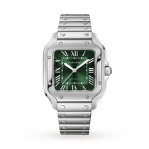 Santos de Cartier Medium Model | 35mm, Steel, Green Dial