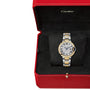 The Ballon Bleu de Cartier by Cartier in a red Cartier box with a black lining and cushion
