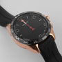 A close up shot of the Tissot T-Touch watch with a black strap
