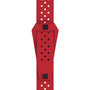 The Tissot Sideral S Powermatic 80 is a watch featuring multiple holes, red and black accents, and an adjustable plastic lockout-style design for enhanced safety applications.