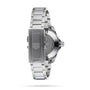 The TAG Heuer Aquaracer Professional 300 Date is shown from the back, emphasizing its stainless steel bracelet, clasp, and case back—an ideal companion for diving.