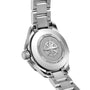 The silver stainless steel case back of the TAG Heuer Aquaracer Professional 200 sports watch features a compass rose engraving, with “TAG Heuer Aquaracer,” “300 METERS,” and “SWISS MADE SINCE 1860” inscribed around the edge.