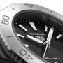 Close-up of a TAG Heuer Aquaracer Professional 200 watch face, highlighting the hands, indices, logo, 200 m / 660 ft water resistance marking, and its durable stainless steel case.
