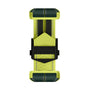 A TAG Heuer Special Edition Connected Calibre E4 Malbon Golf Edition watch strap in bright yellow and dark green is displayed from above on a white background.