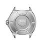 Back view of a TAG Heuer Formula 1 Solargraph watch case in silver, featuring engraved logo and specifications.