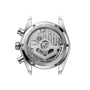 Back view of the TAG Heuer Carrera Chronograph, highlighting its exposed automatic movement and engraved case details.