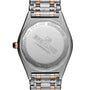 The back of the Breitling Chronomat 32 watch displays engraved branding, model details, and a two-tone metal bracelet—a refined timepiece that highlights the Chronomat 32’s iconic style and precision.