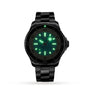 The Breitling Superocean Automatic 44 features a black dial, metal band, luminous green markers and hands, and a lit bezel. With automatic movement and water resistance, this stylish wristwatch delivers robust performance.