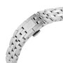 Close-up of the stainless steel bracelet and engraved clasp of the Breitling Super AVI B04 Chronograph GMT 46 P-51 Mustang, featuring the B04 calibre.