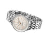 The Breitling Navitimer Automatic 36 features a cream dial, date display, and stainless steel bracelet, shown at an angle on a white background.