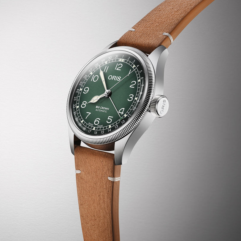 Oris Big Crown Oris X Cervo Volante over a white gradient background