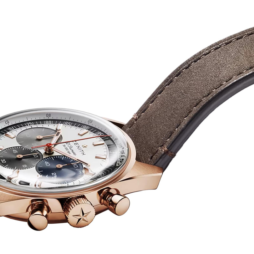 The Chronomaster EP Original watch with a leather strap