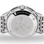 The image shows the back of the Rado Captain Cook Automatic, featuring engraved seahorses, stars, “Stainless Steel & High-Tech Ceramic,” and “Swiss Made” along the rim, blending vintage style with modern elements.