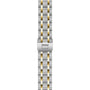 Stainless steel and yellow gold bracelet with folding clasp engraved with TUDOR, showcasing the signature style of the Royal collection.
