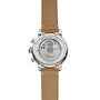 Back view of the Chopard Mille Miglia Classic Chronograph showing its visible mechanical movement and brown leather strap.