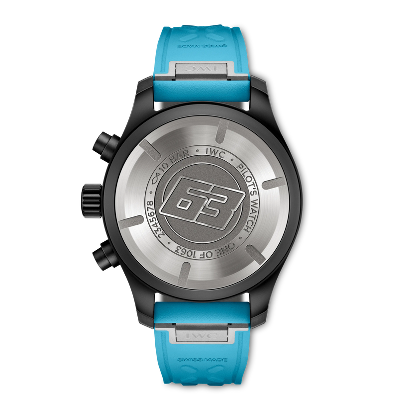 Wristwatch with blue strap and silver case on a white background