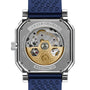 Back view of the Gerald Charles Maestro 2.0 Ultra-Thin Lapis Lazuli watch featuring a visible mechanical movement and a blue textured strap.