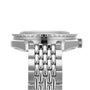 Close-up side view of the DOXA Sub 200 Professional diver’s watch in 316L stainless steel, highlighting its metal link bracelet, unidirectional rotating bezel, visible crown, and part of the watch case.