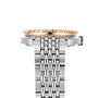 Side view of the DOXA Army Bronze wristwatch by DOXA, featuring a bronze case, gold bezel, multi-link bracelet, visible crown and detailed links, with Super-LumiNova® coating for enhanced visibility.