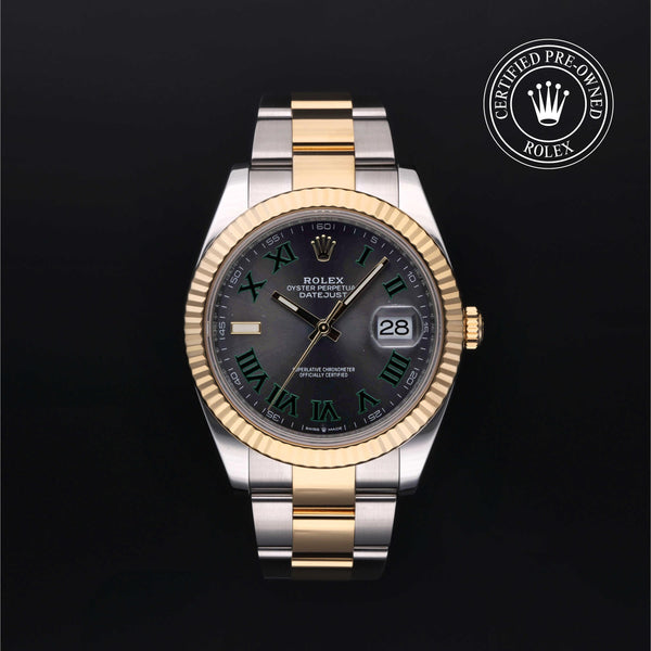 Rolex Certified Pre-owned Datejust M126333-0019 front on black background