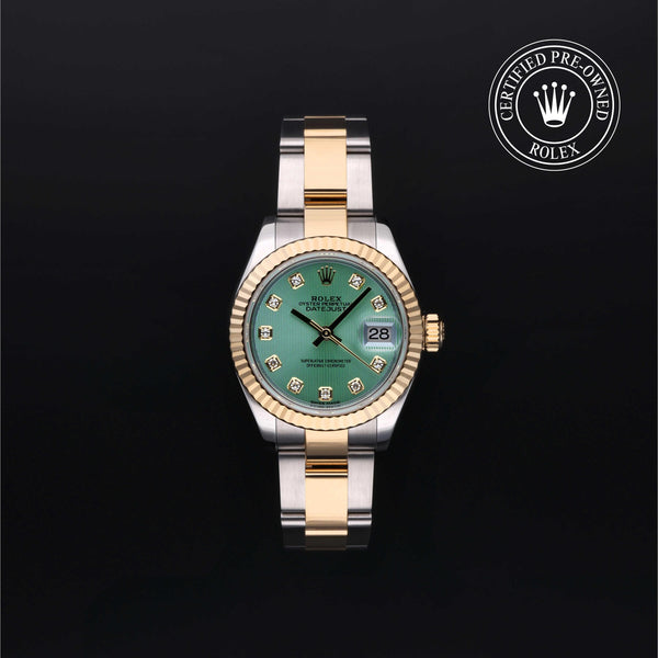 Rolex Certified Pre-owned Lady Datejust M279173-0016 front on black background
