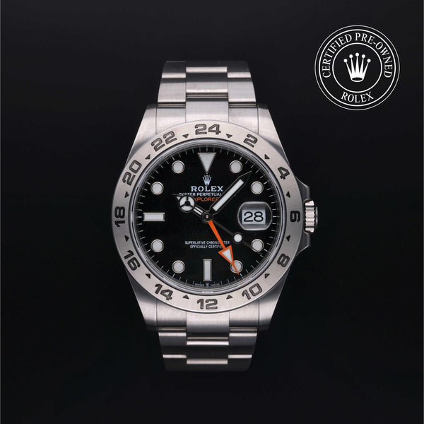 Rolex Certified Pre-owned Explorer M226570-0002 front on black background
