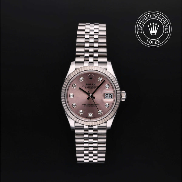 Rolex Certified Pre-owned Lady Datejust M278274-0032 front on black background