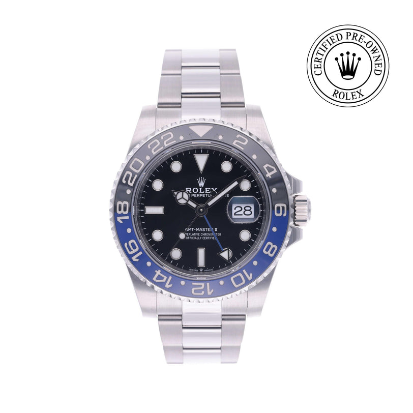 Rolex Certified Pre-owned GMT M126710BLNR-0003 front on white background