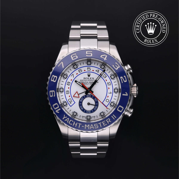 Rolex Certified Pre-owned Yacht-Master M116680-0001 front on black background