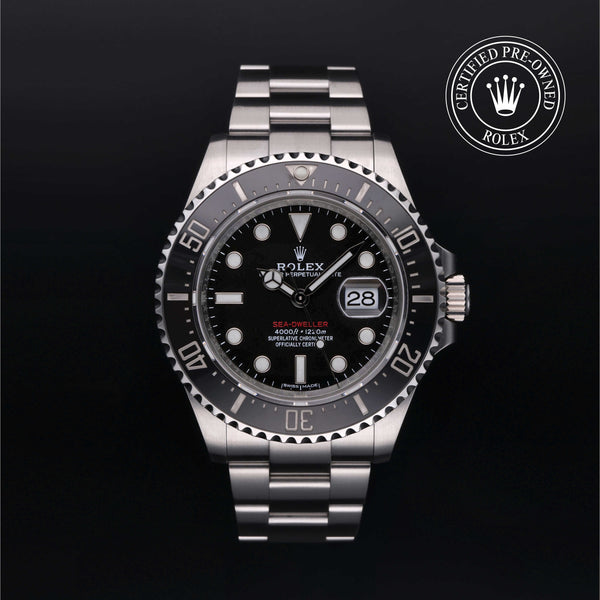 Rolex Certified Pre-owned Sea-Dweller M126600-0001 front on black background