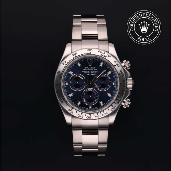 Rolex Certified Pre-owned Daytona M116509-0019 front on black background