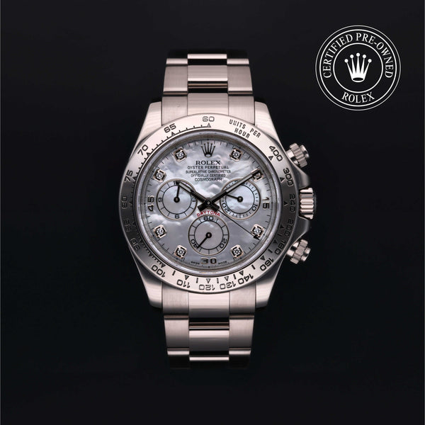 Rolex Certified Pre-owned Daytona M116509-0019 front on black background