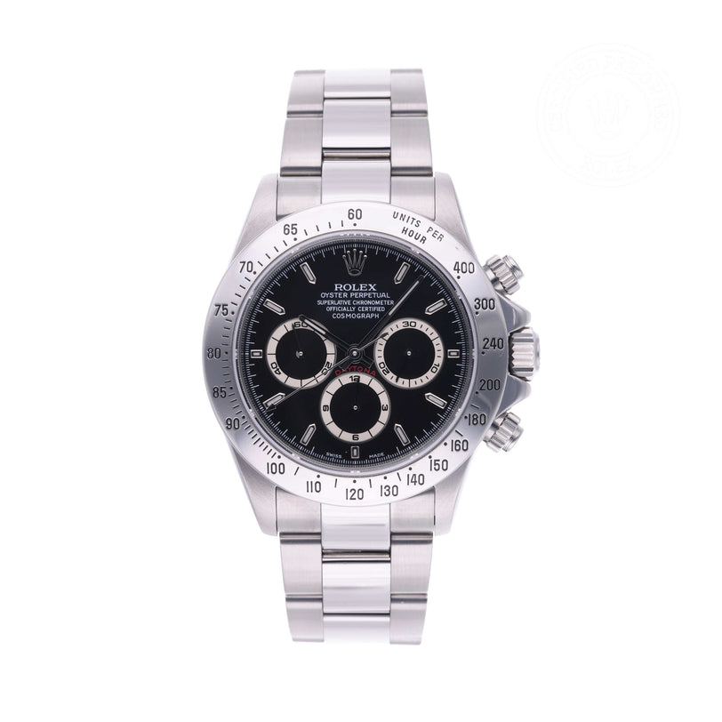 Rolex Certified Pre-owned Daytona M16520-0002 front on white background