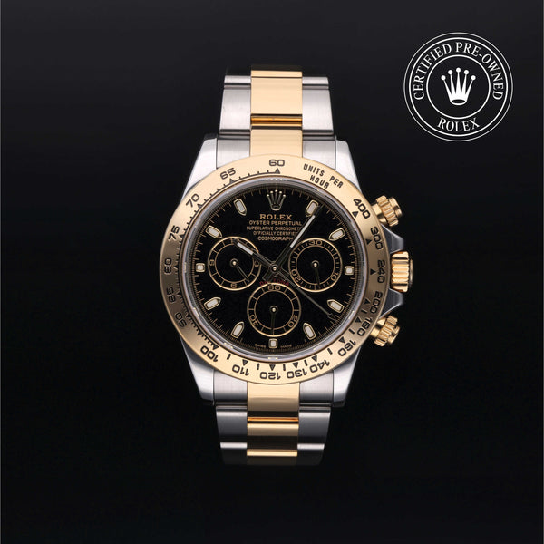 Rolex Certified Pre-owned Daytona M116503-0004 front on black background
