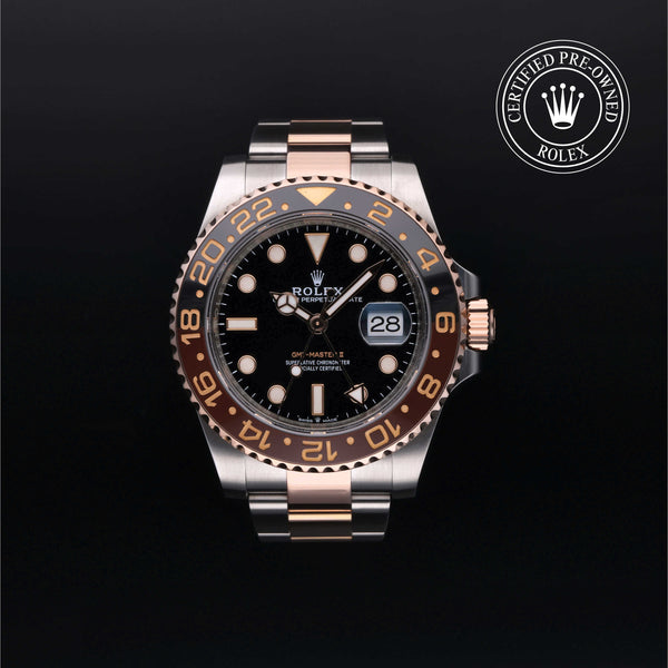 Rolex Certified Pre-owned GMT M126711CHNR-0002 front on black background