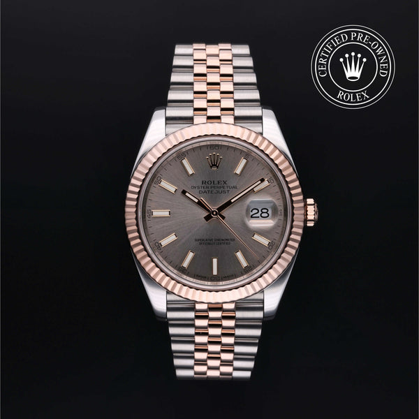 Rolex Certified Pre-owned Datejust M126331-0010 front on black background