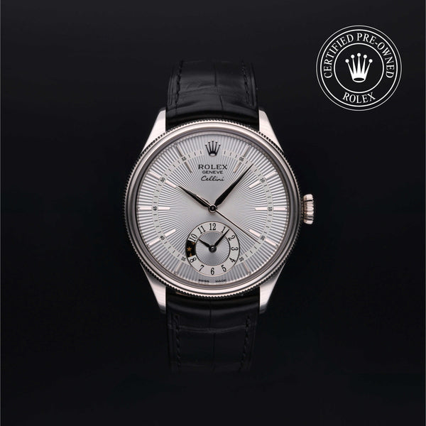 Rolex Certified Pre-owned Cellini M50529-0006 front on black background