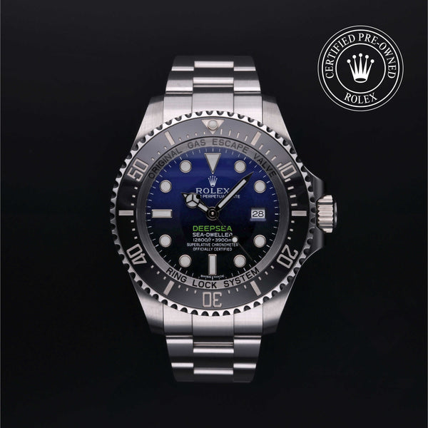 Rolex Certified Pre-owned Sea-Dweller M116660-0003 front on black background