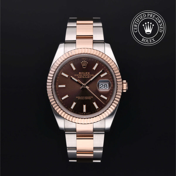 Rolex Certified Pre-owned Datejust M126331-0001 front on black background