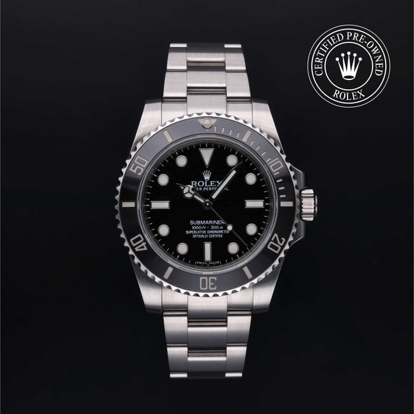 Rolex Certified Pre-owned Submariner M114060-0002 front on black background