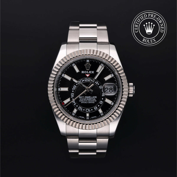 Rolex Certified Pre-owned Sky-Dweller M326934-0005 front on black background