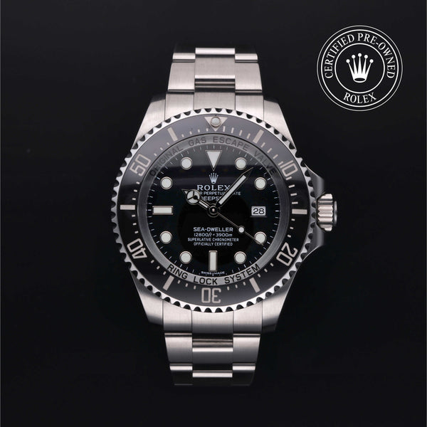 Rolex Certified Pre-owned Sea-Dweller M116660-0001 front on black background