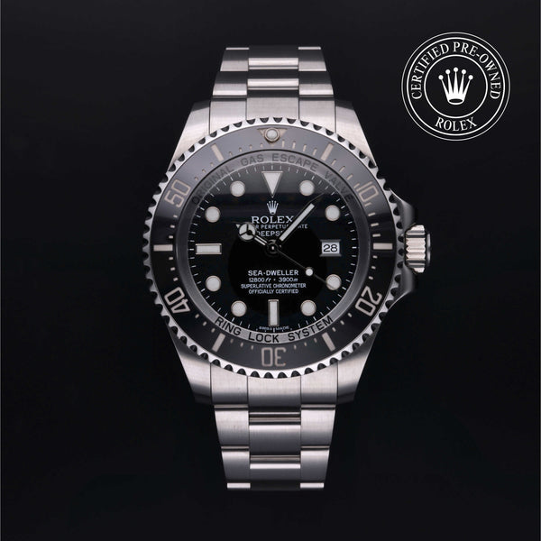 Rolex Certified Pre-owned Sea-Dweller M116660-0001 front on black background