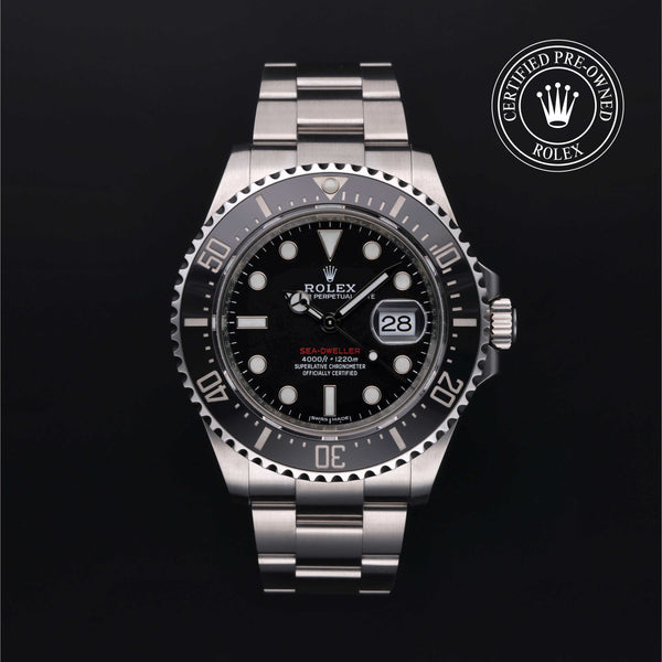 Rolex Certified Pre-owned Sea-Dweller M126600-0001 front on black background