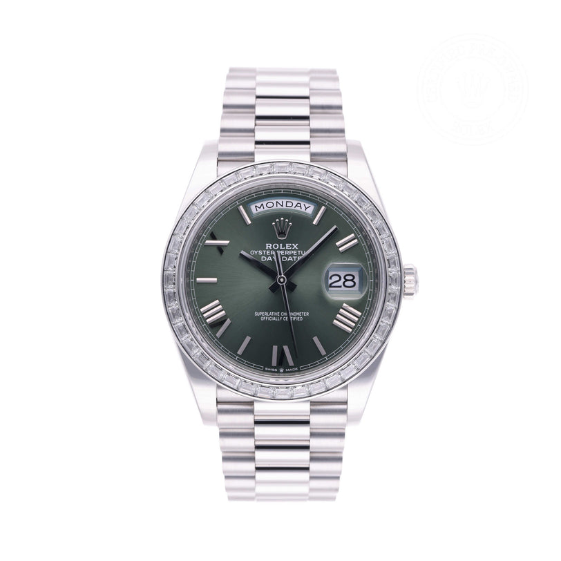 Rolex Certified Pre-owned Day-date M228396TBR-0020 front on white background