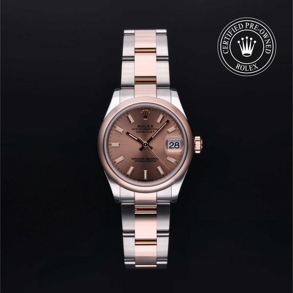 Rolex Certified Pre-owned Lady Datejust M278241-0027 front on black background