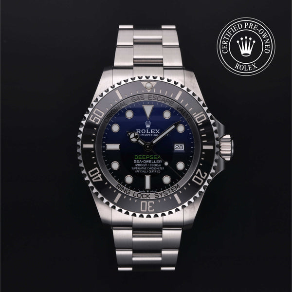 Rolex Certified Pre-owned Sea-Dweller M126660-0002 front on black background