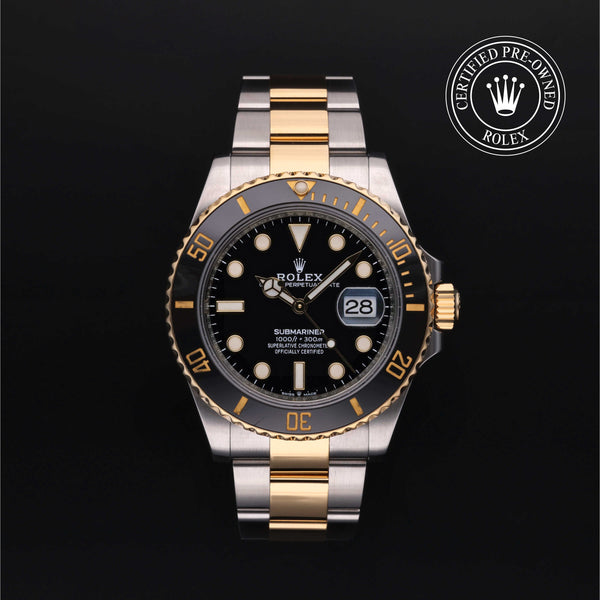 Rolex Certified Pre-owned Submariner M126613LN-0002 front on black background